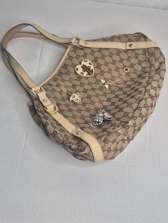 Gucci Vintage Beige GG Canvas Shoulder Bag - Picture 10 of 17